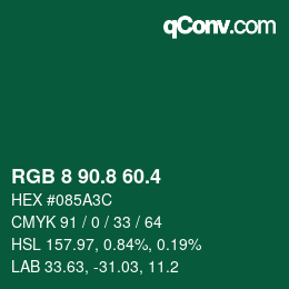 カラーコード: RGB 8 90.8 60.4 | qconv.com