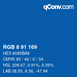 Color code: RGB 8 91 169 | qconv.com
