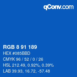 Color code: RGB 8 91 189 | qconv.com