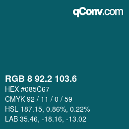 カラーコード: RGB 8 92.2 103.6 | qconv.com