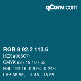 カラーコード: RGB 8 92.2 113.6 | qconv.com