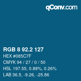 カラーコード: RGB 8 92.2 127 | qconv.com