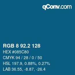 カラーコード: RGB 8 92.2 128 | qconv.com