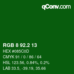 カラーコード: RGB 8 92.2 13 | qconv.com