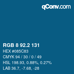 カラーコード: RGB 8 92.2 131 | qconv.com