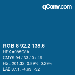 カラーコード: RGB 8 92.2 138.6 | qconv.com