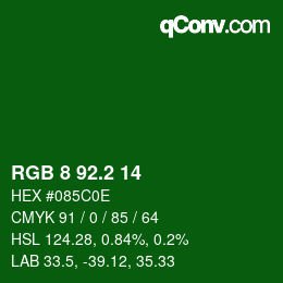 カラーコード: RGB 8 92.2 14 | qconv.com