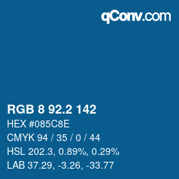 カラーコード: RGB 8 92.2 142 | qconv.com