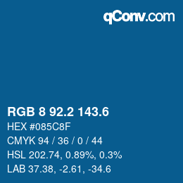 カラーコード: RGB 8 92.2 143.6 | qconv.com
