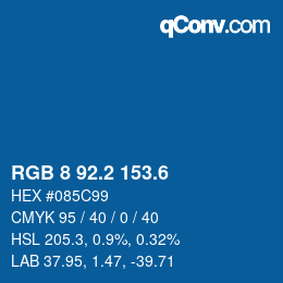 カラーコード: RGB 8 92.2 153.6 | qconv.com