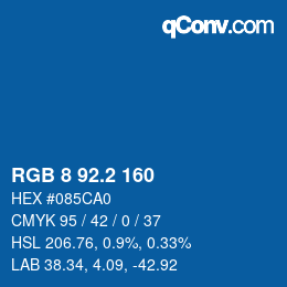 カラーコード: RGB 8 92.2 160 | qconv.com