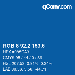 カラーコード: RGB 8 92.2 163.6 | qconv.com