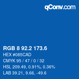 カラーコード: RGB 8 92.2 173.6 | qconv.com