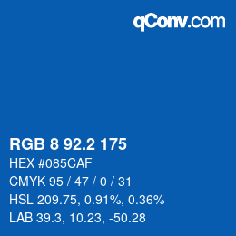 カラーコード: RGB 8 92.2 175 | qconv.com
