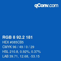 カラーコード: RGB 8 92.2 181 | qconv.com