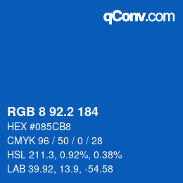 カラーコード: RGB 8 92.2 184 | qconv.com