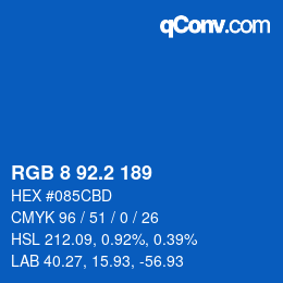 カラーコード: RGB 8 92.2 189 | qconv.com
