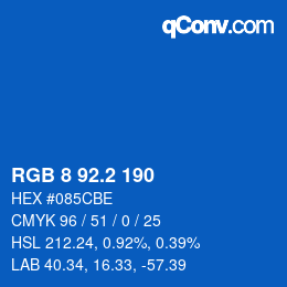 カラーコード: RGB 8 92.2 190 | qconv.com