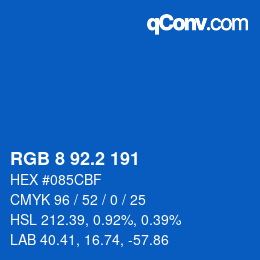 カラーコード: RGB 8 92.2 191 | qconv.com