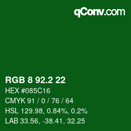 カラーコード: RGB 8 92.2 22 | qconv.com