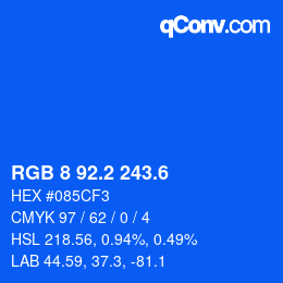 カラーコード: RGB 8 92.2 243.6 | qconv.com