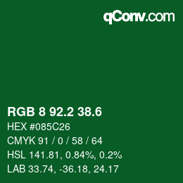 カラーコード: RGB 8 92.2 38.6 | qconv.com