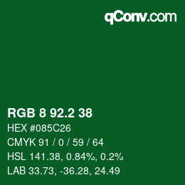 カラーコード: RGB 8 92.2 38 | qconv.com