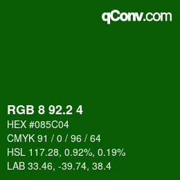 カラーコード: RGB 8 92.2 4 | qconv.com