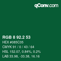 カラーコード: RGB 8 92.2 53 | qconv.com