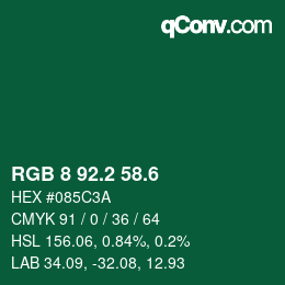 カラーコード: RGB 8 92.2 58.6 | qconv.com