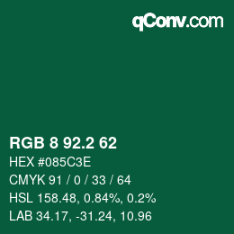 カラーコード: RGB 8 92.2 62 | qconv.com