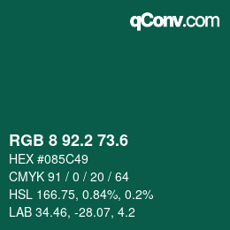 カラーコード: RGB 8 92.2 73.6 | qconv.com