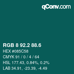 カラーコード: RGB 8 92.2 88.6 | qconv.com