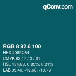 カラーコード: RGB 8 92.6 100 | qconv.com