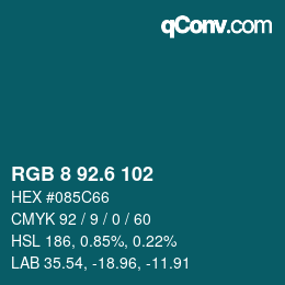 カラーコード: RGB 8 92.6 102 | qconv.com