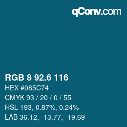 カラーコード: RGB 8 92.6 116 | qconv.com