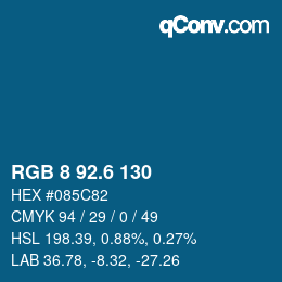 カラーコード: RGB 8 92.6 130 | qconv.com