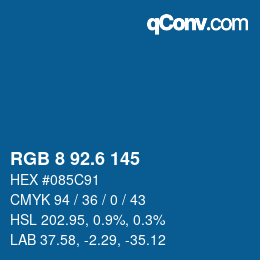 カラーコード: RGB 8 92.6 145 | qconv.com
