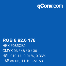 カラーコード: RGB 8 92.6 178 | qconv.com