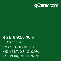 カラーコード: RGB 8 92.6 38.6 | qconv.com