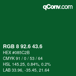 カラーコード: RGB 8 92.6 43.6 | qconv.com