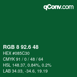 カラーコード: RGB 8 92.6 48 | qconv.com