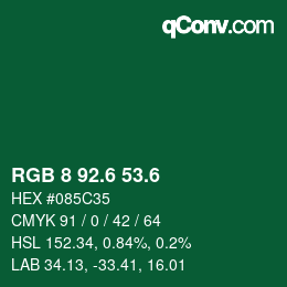 カラーコード: RGB 8 92.6 53.6 | qconv.com