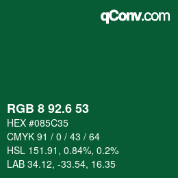 カラーコード: RGB 8 92.6 53 | qconv.com