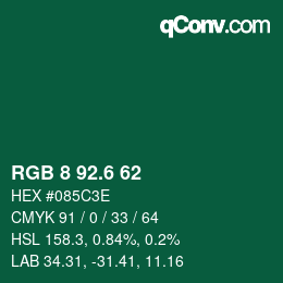 カラーコード: RGB 8 92.6 62 | qconv.com