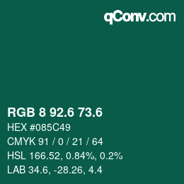 カラーコード: RGB 8 92.6 73.6 | qconv.com