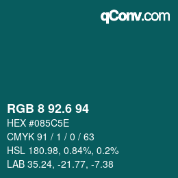 カラーコード: RGB 8 92.6 94 | qconv.com