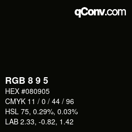 カラーコード: RGB 8 9 5 | qconv.com