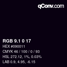 Color code: RGB 9.1 0 17 | qconv.com