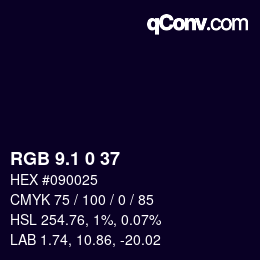 Color code: RGB 9.1 0 37 | qconv.com
